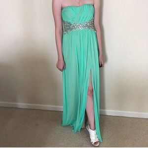 Sea Foam Green Strapless Dress sz. S